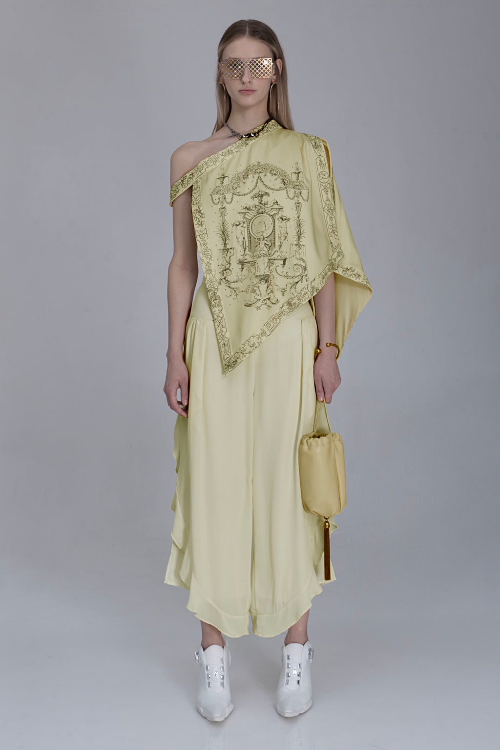 Ruffle Chiffon Pants