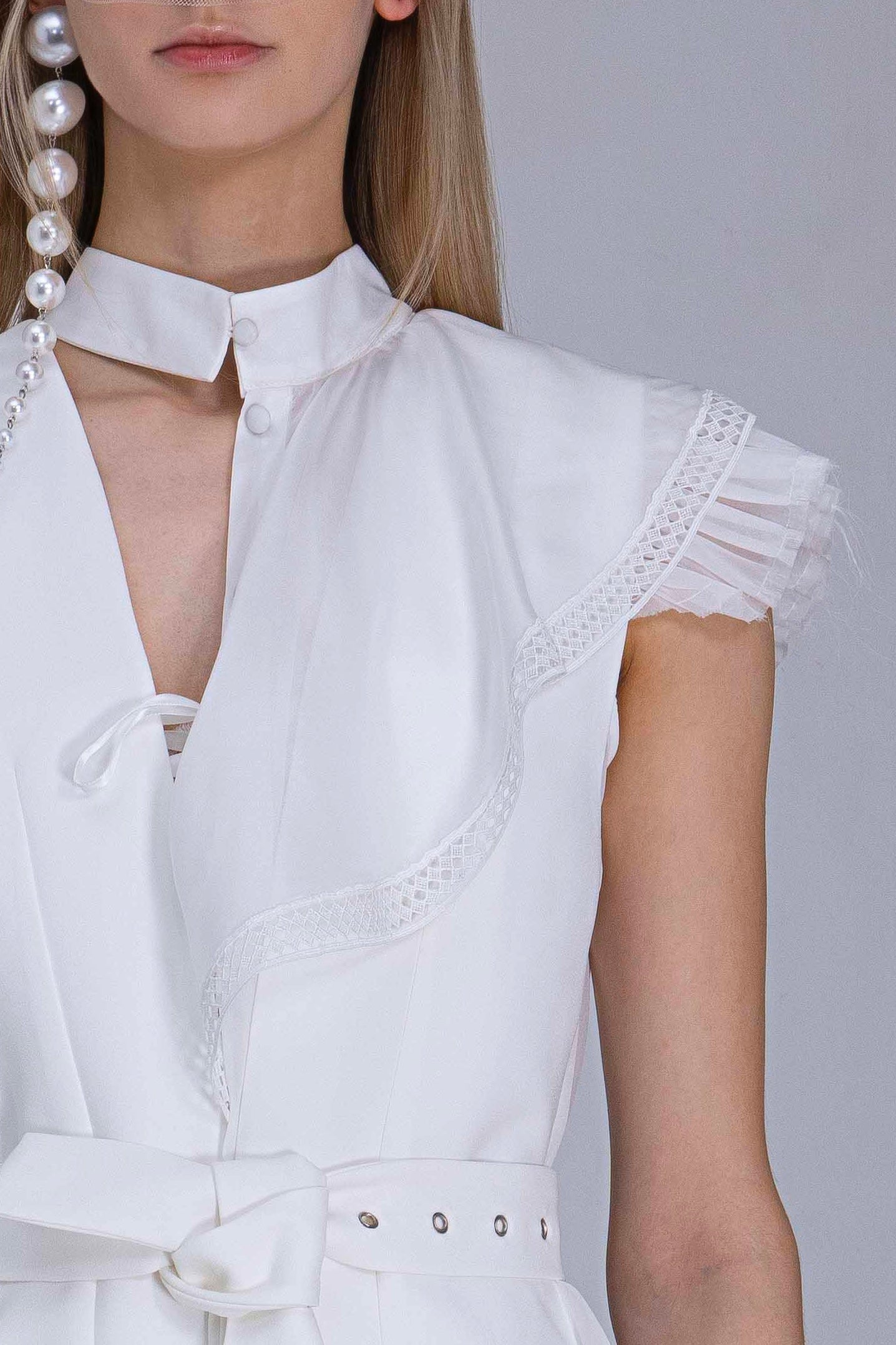 White Blouse Jacket Gilet