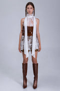 Chantilly Lace Tunic with Chiffon Tie & Under Slip