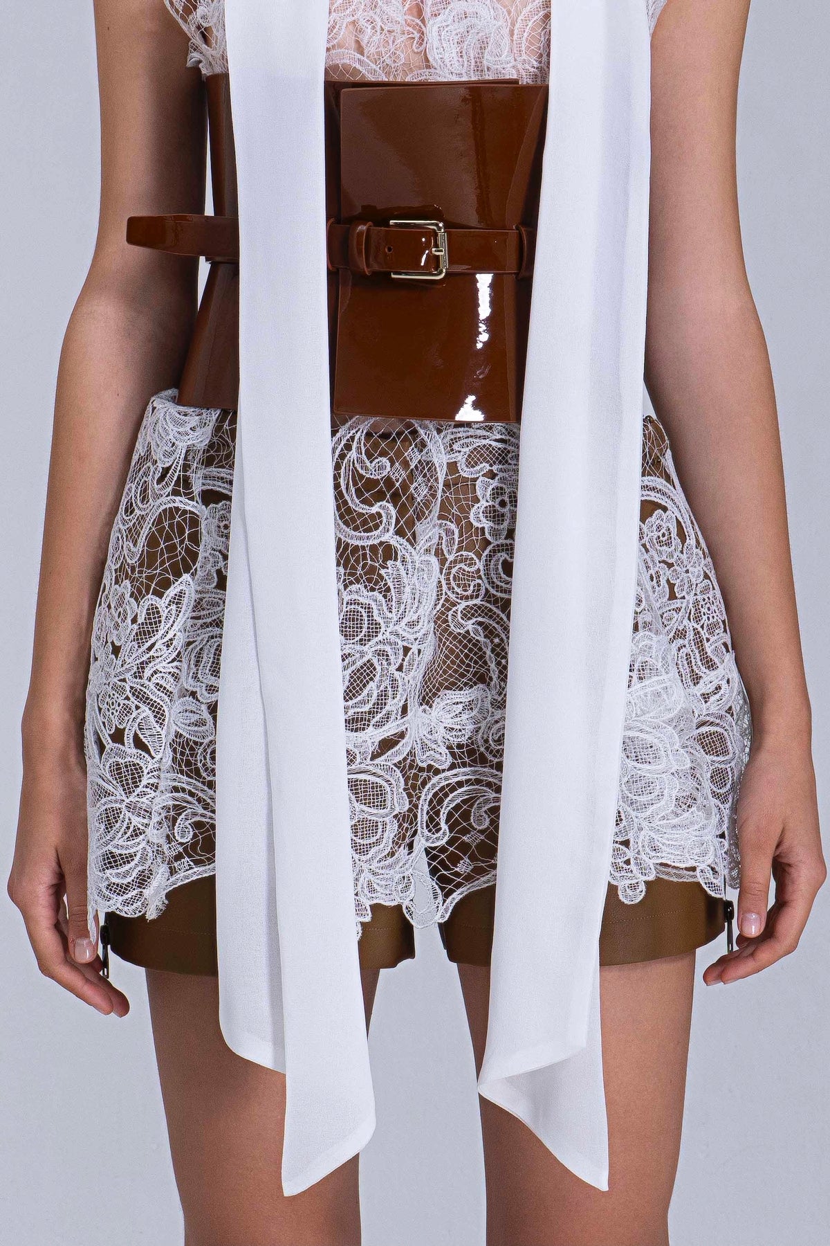Light Brown Faux Leather Shorts