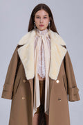 Quilted Trench Coat With Faux Fur