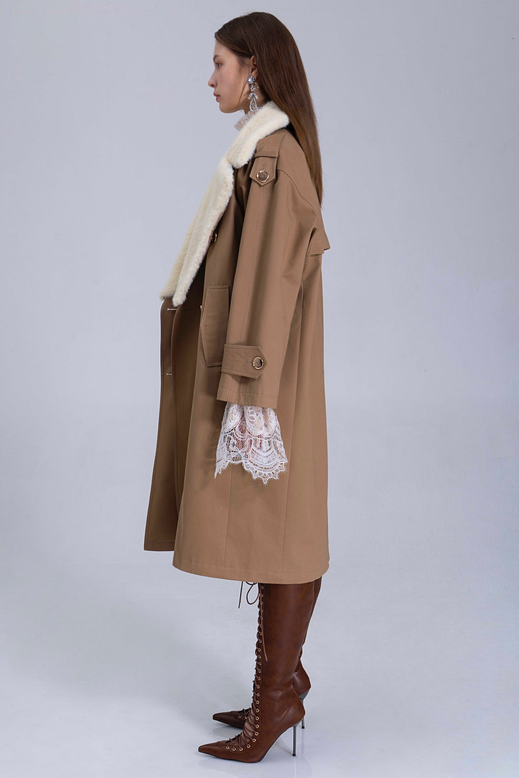 Light Brown Faux Leather Shorts