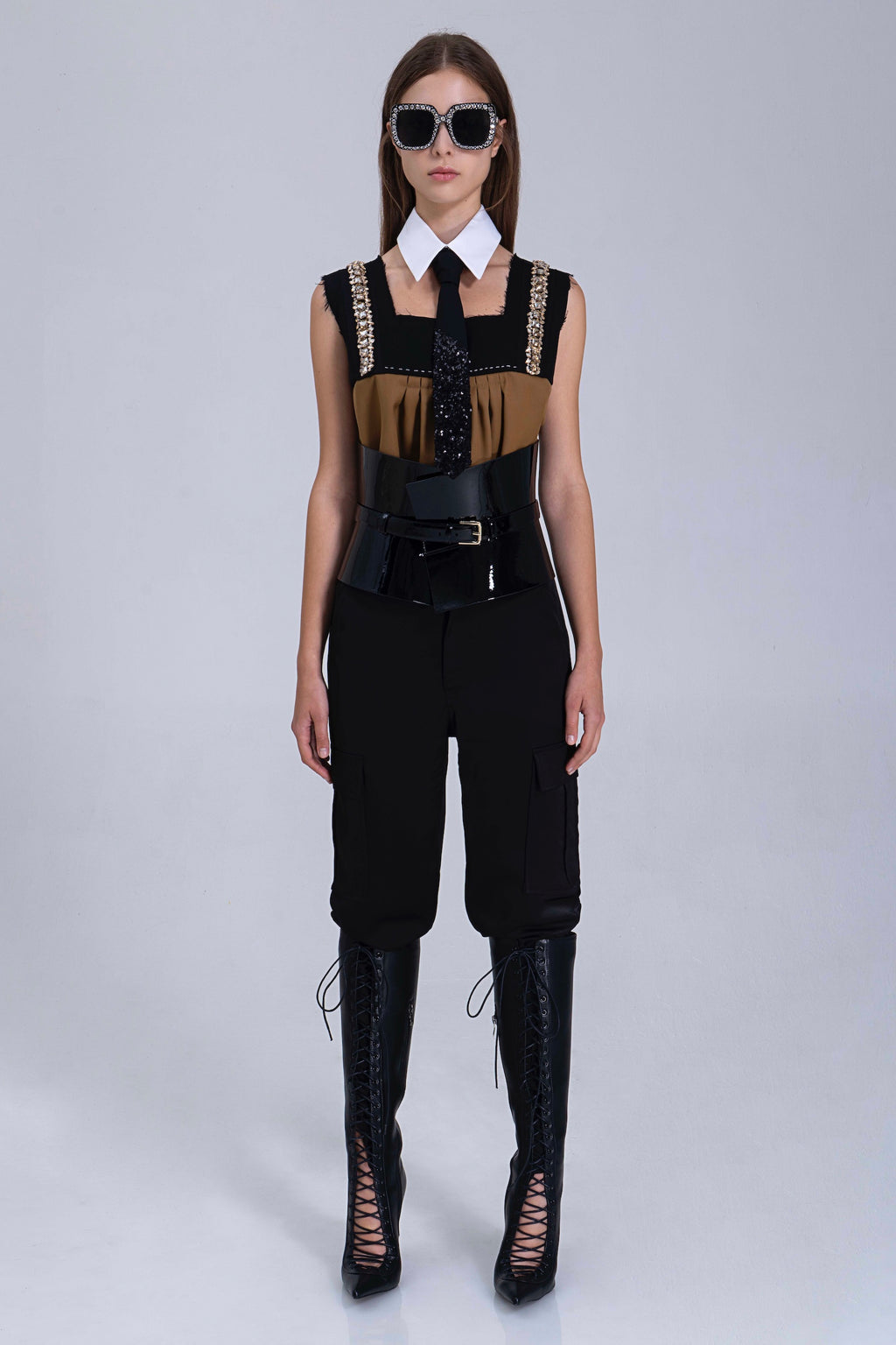 Beaded Two Tone Dimante Top