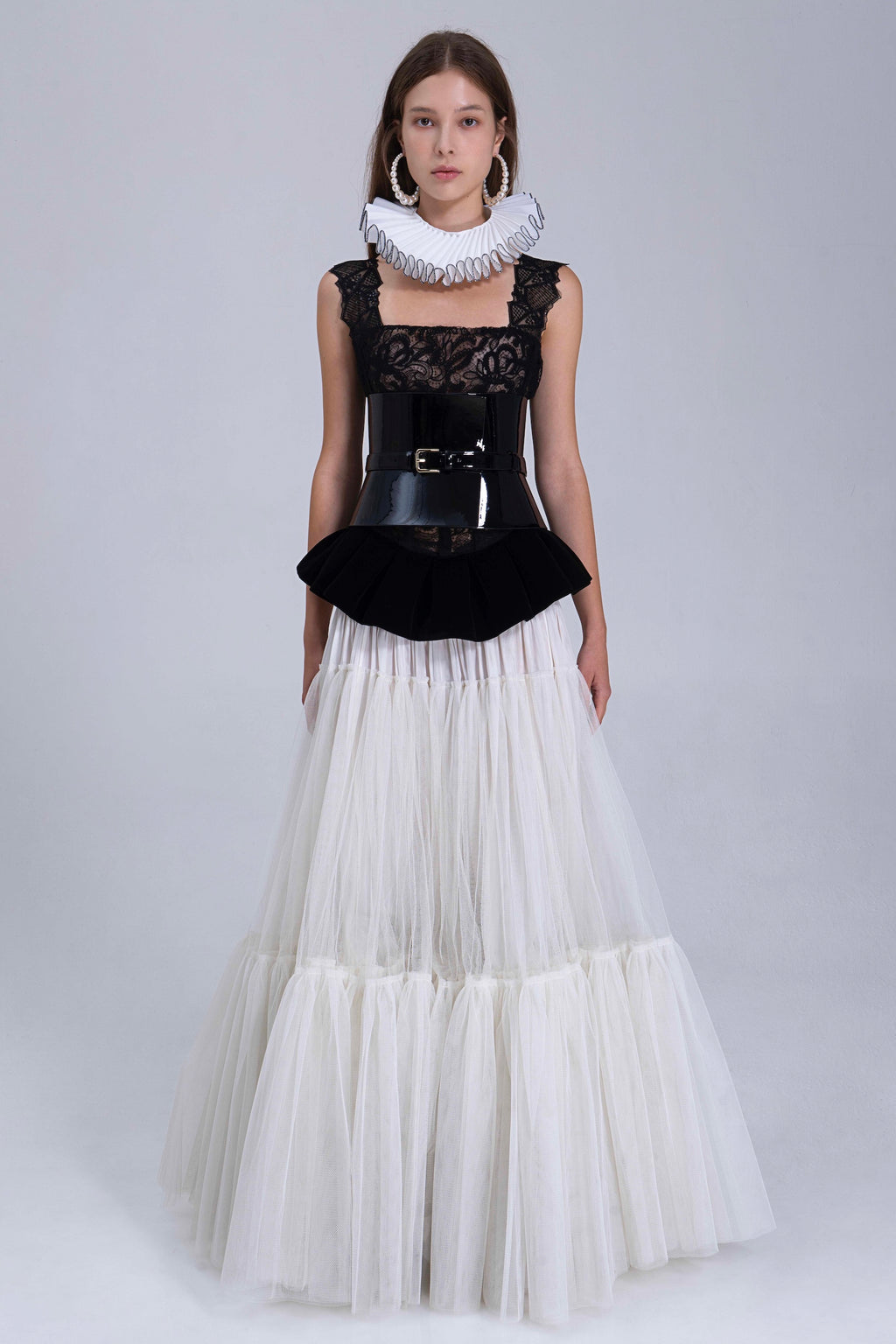 Lace Corset Peplum Top
