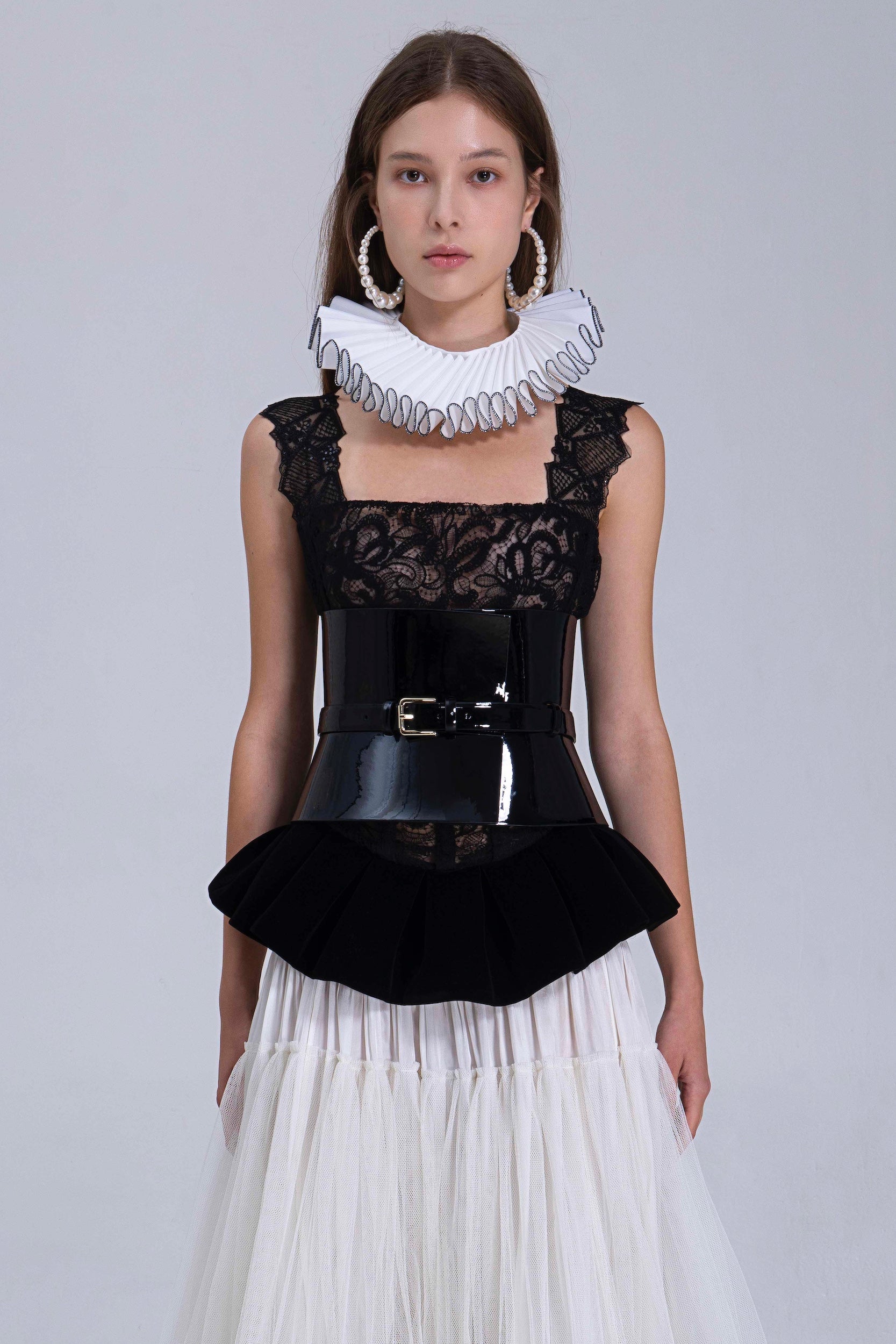 Lace Corset Peplum Top