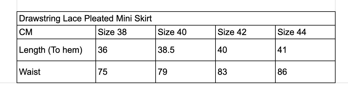 Drawstring Lace Pleated Mini Skirt
