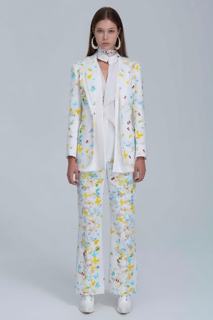 New Butterfly Print Suit Pants