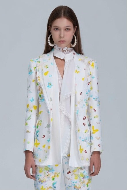 New Butterfly Print Suit Pants