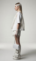 White Lace/Denim Cardigan