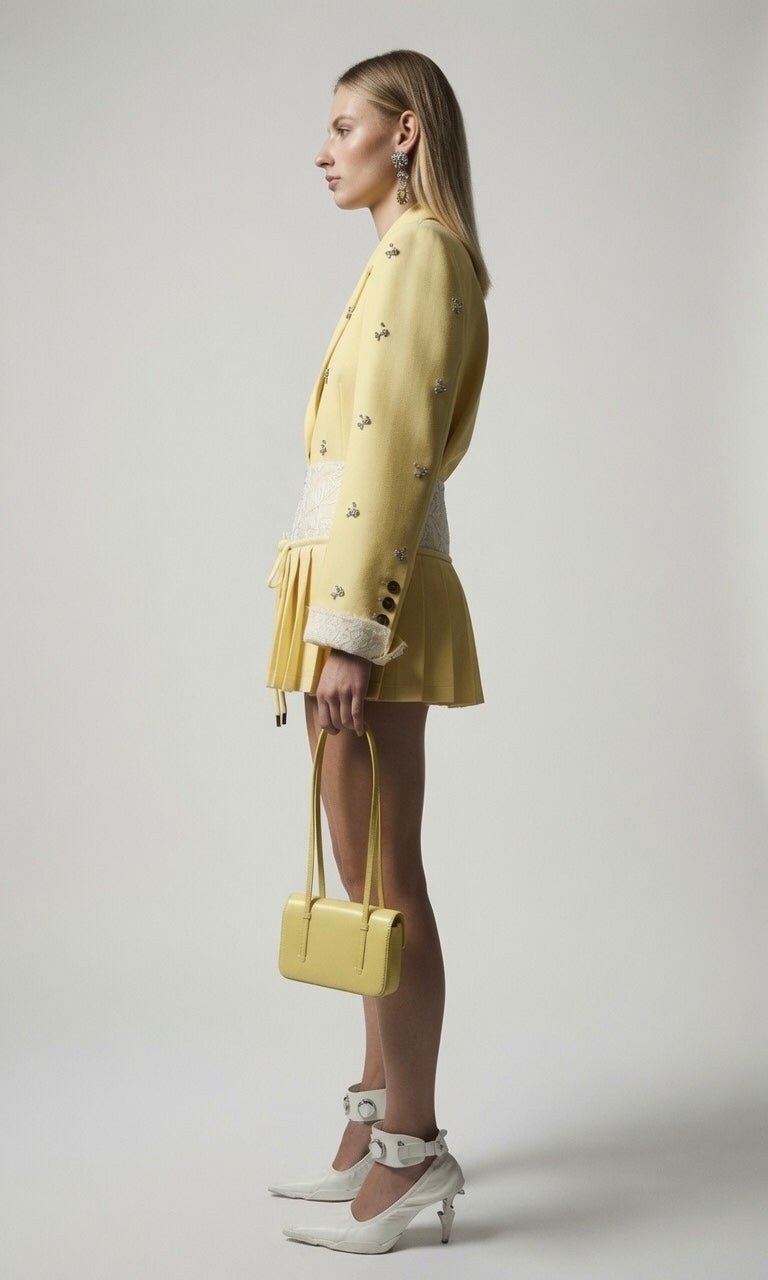 Yellow Beaded Blazer
