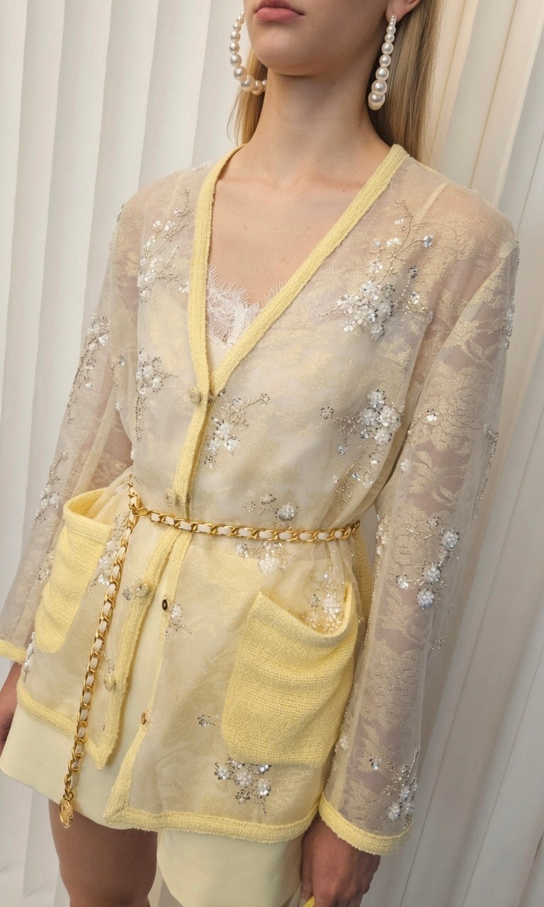 Lace Detailed Knit Cardigan