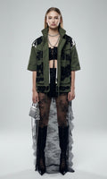 Army Green Jacket With Lace