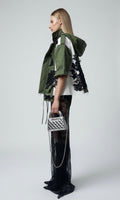 Army Green Jacket With Lace