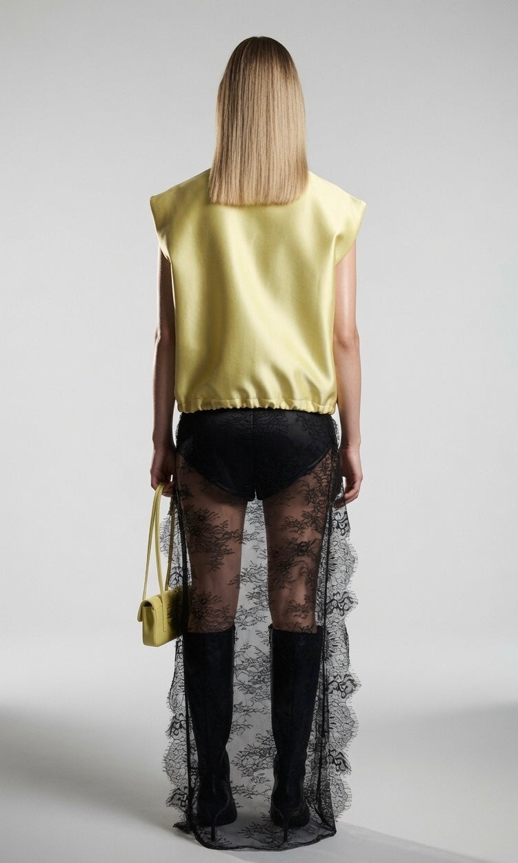 Yellow Matte Satin Jacket