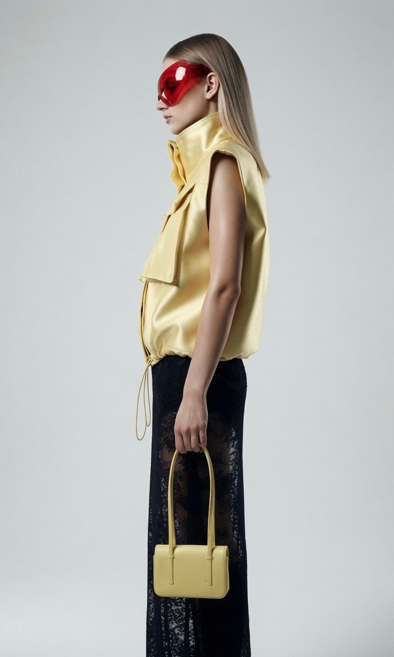 Yellow Matte Satin Jacket