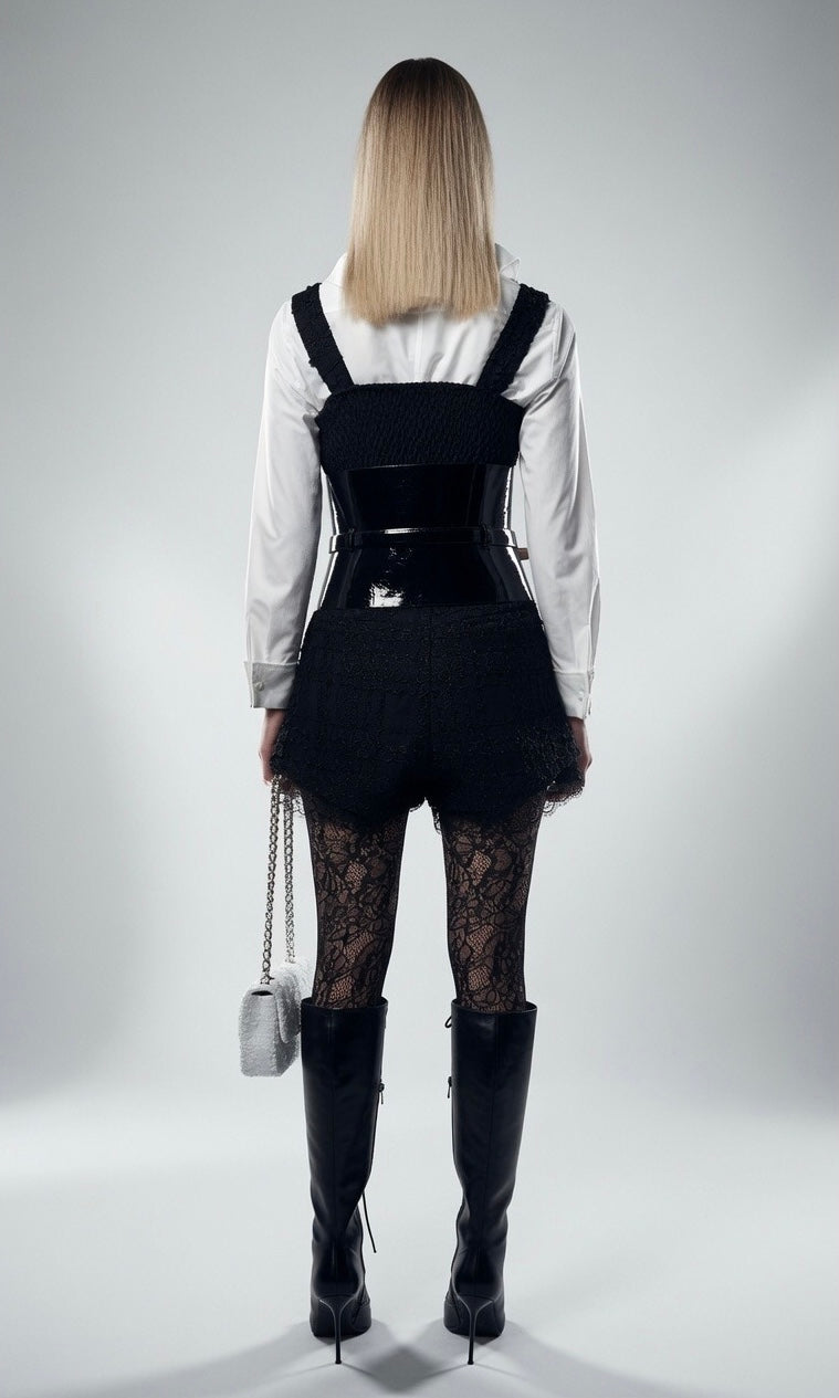 Black Tweed Corset