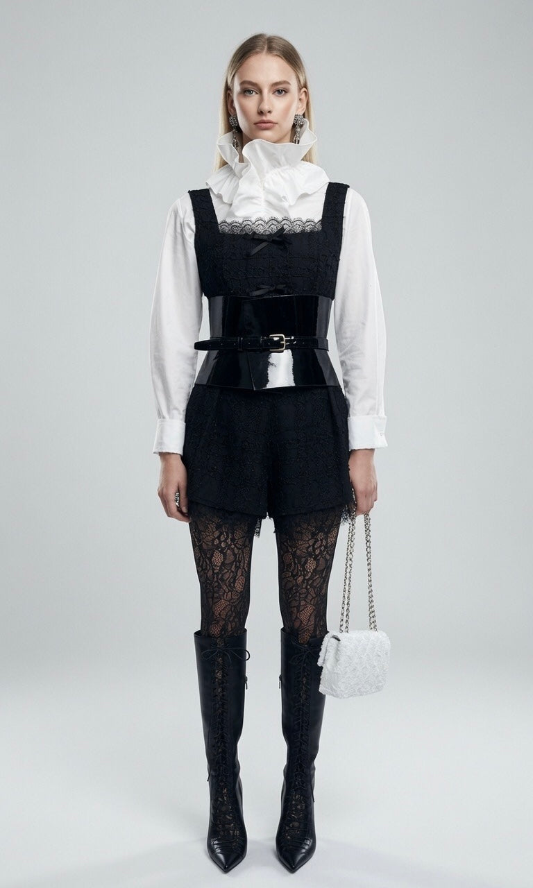 Black Tweed Corset
