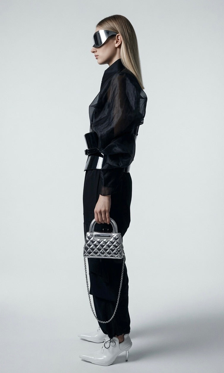 Black Transparent Cargo Pants