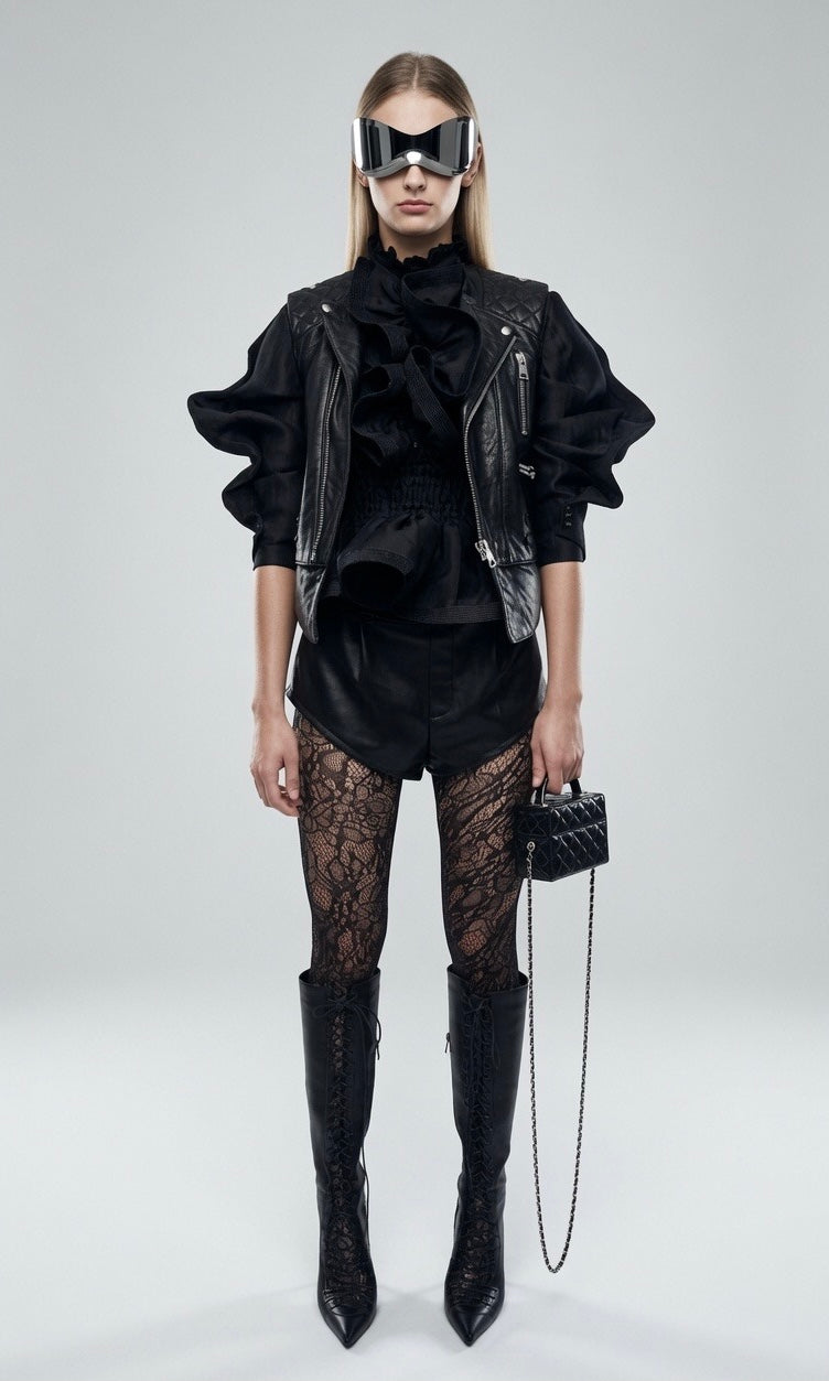 Black Leather Vest Jacket