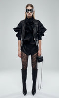 Black Leather Vest Jacket