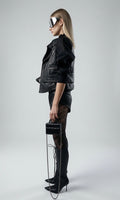 Black Leather Vest Jacket
