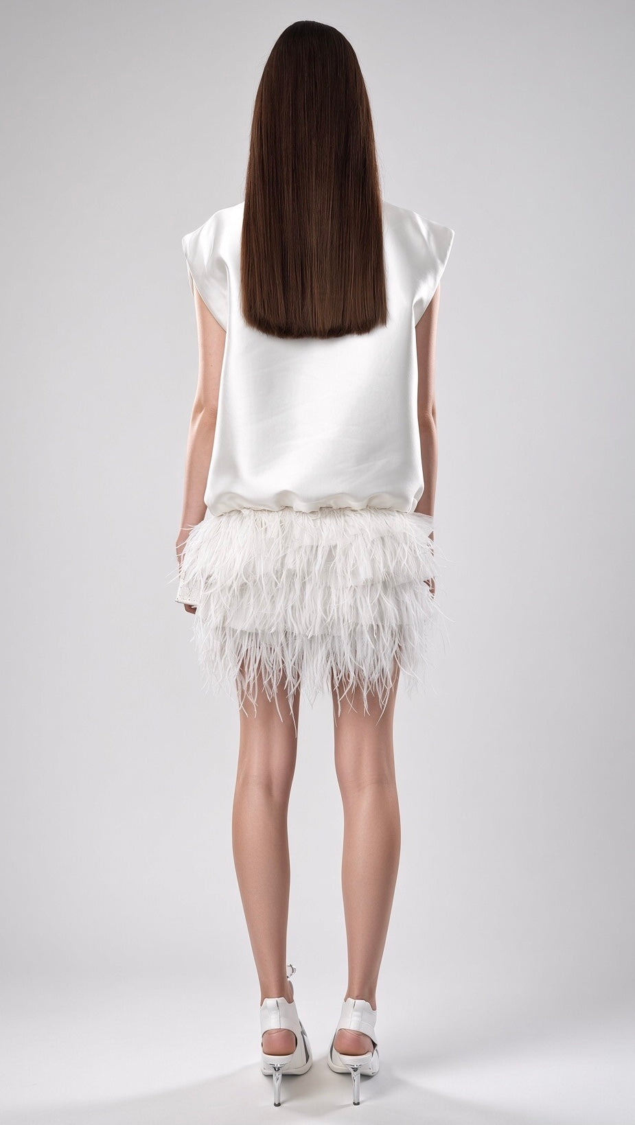 White High-Neck Utility Vest