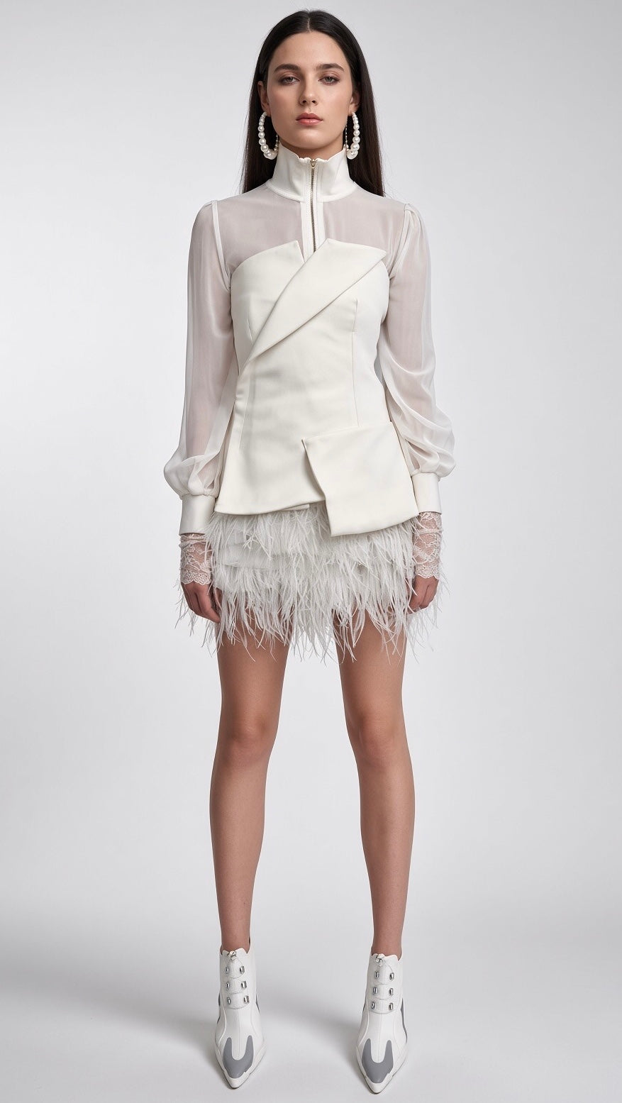 White Sculpted Corset Top