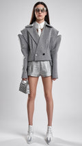Sculptural Grey Blazer Jacket