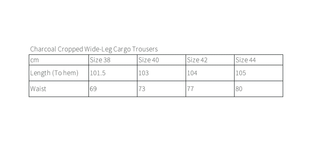 Charcoal Cropped Wide-Leg Cargo Trousers