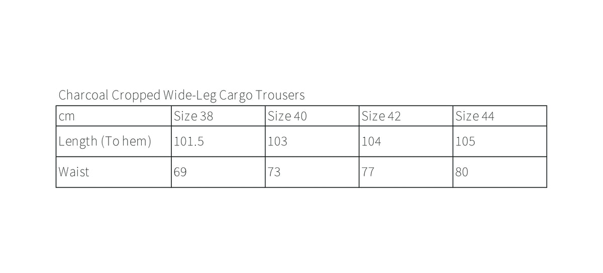 Charcoal Cropped Wide-Leg Cargo Trousers