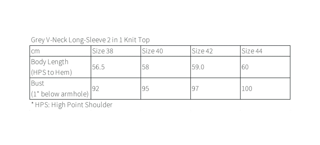 Grey V-Neck Long-Sleeve 2 in 1  Knit Top