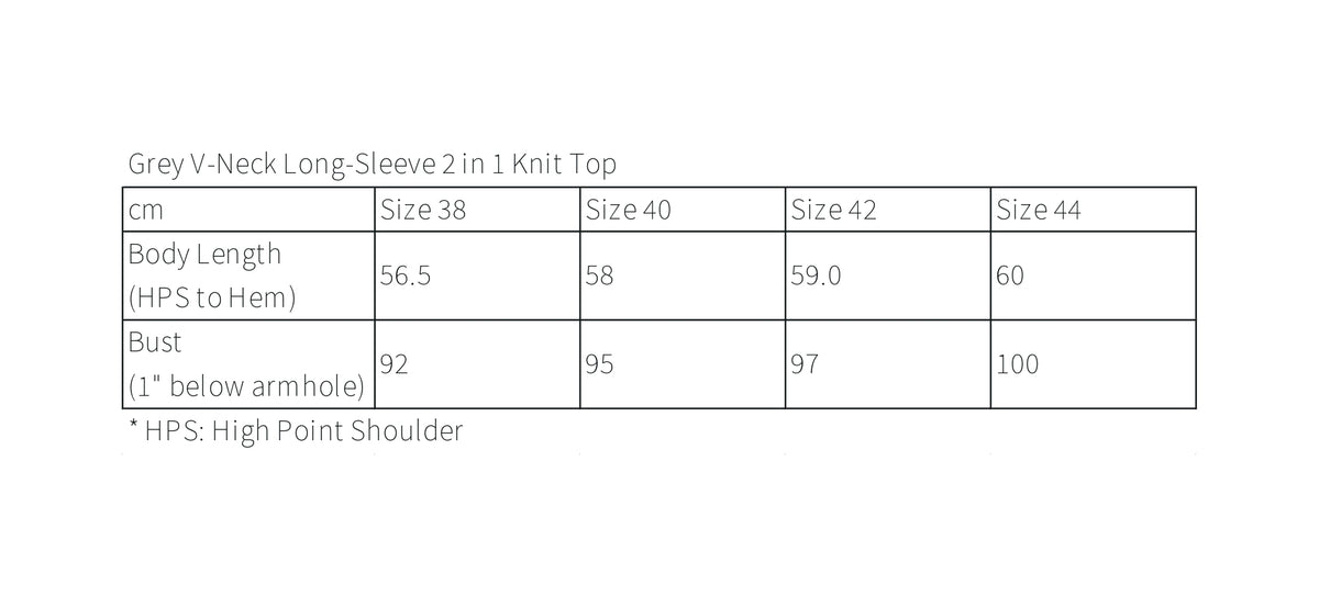 Grey V-Neck Long-Sleeve 2 in 1  Knit Top