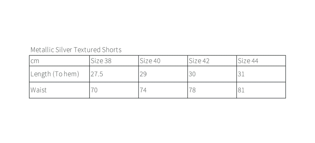 Metallic Silver Textured Shorts
