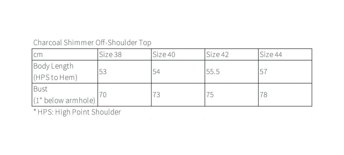 Charcoal Shimmer Off-Shoulder Top