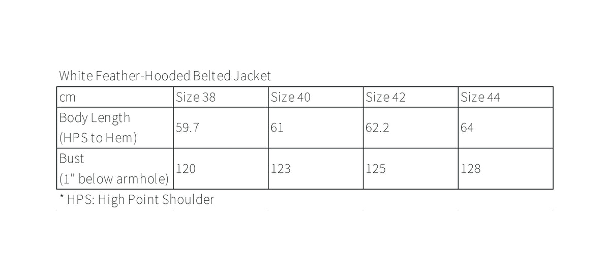 White Feather-Hooded Belted Jacket