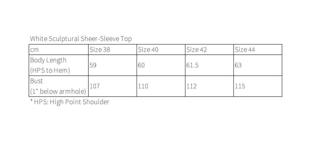 White Sculptural Sheer-Sleeve Top
