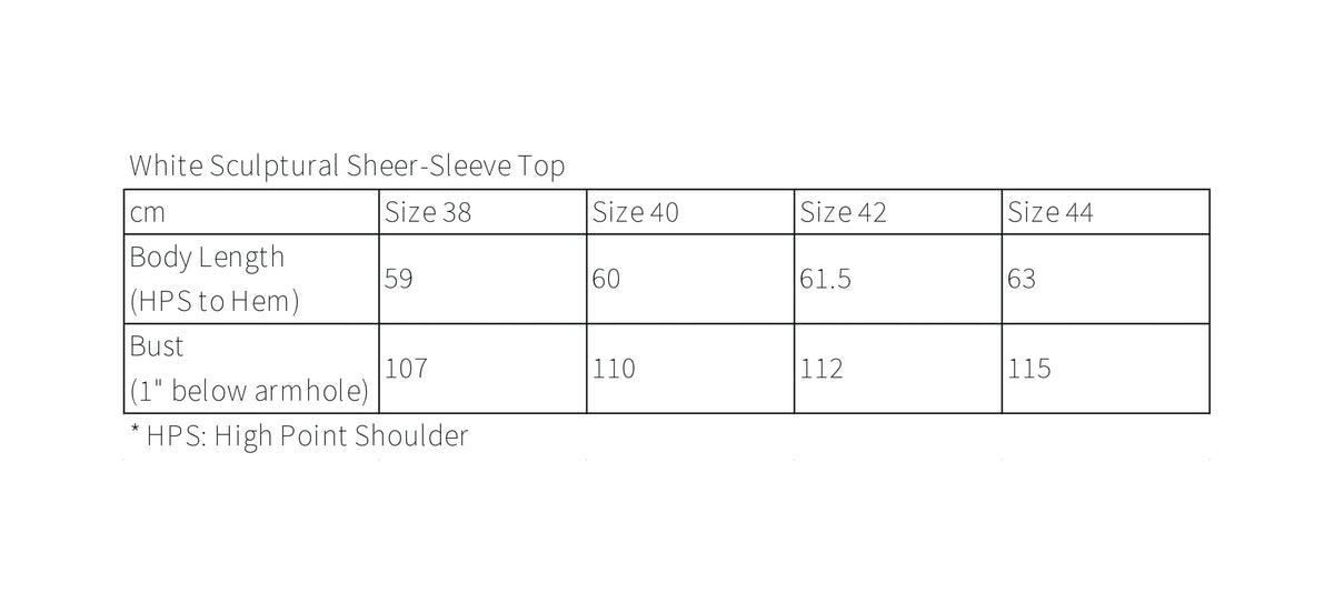 White Sculptural Sheer-Sleeve Top