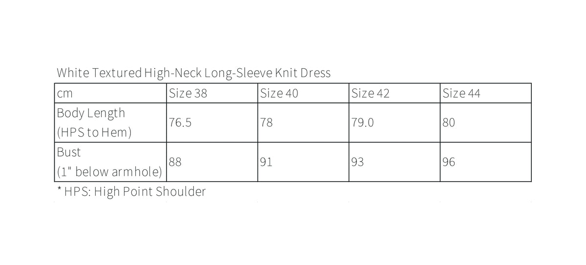 White Textured High-Neck Long-Sleeve Knit Dress