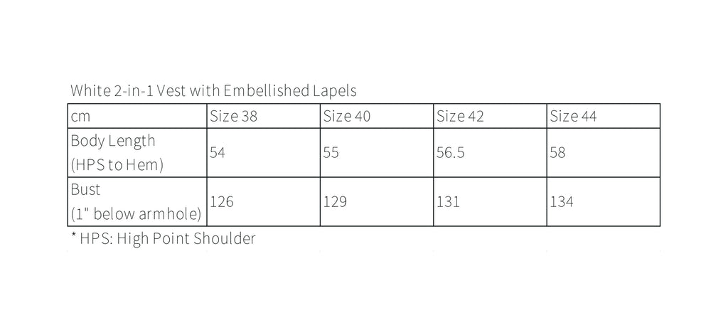 White 2-in-1 Vest with Embellished Lapels