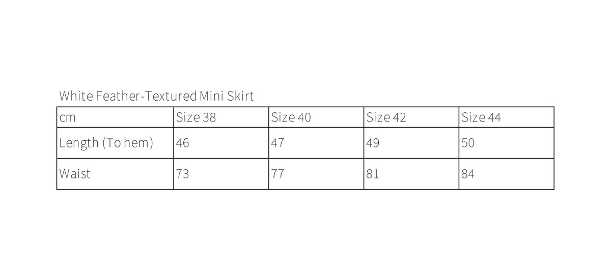 White Feather-Textured Mini Skirt