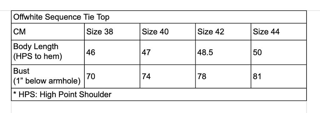 Offwhite Sequence Tie Top