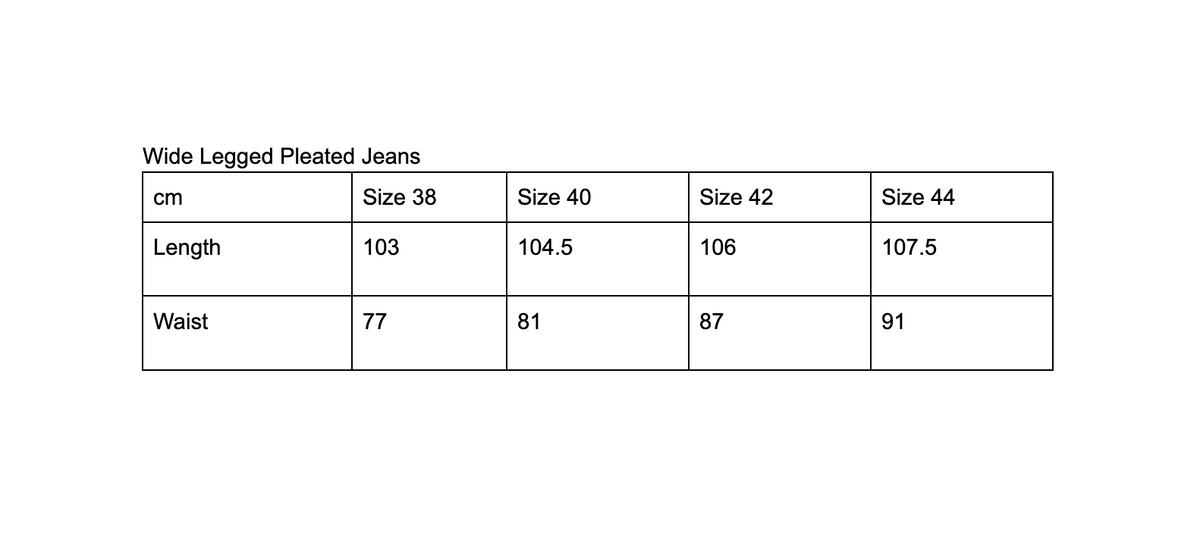 Wide Legged Pleated Jeans