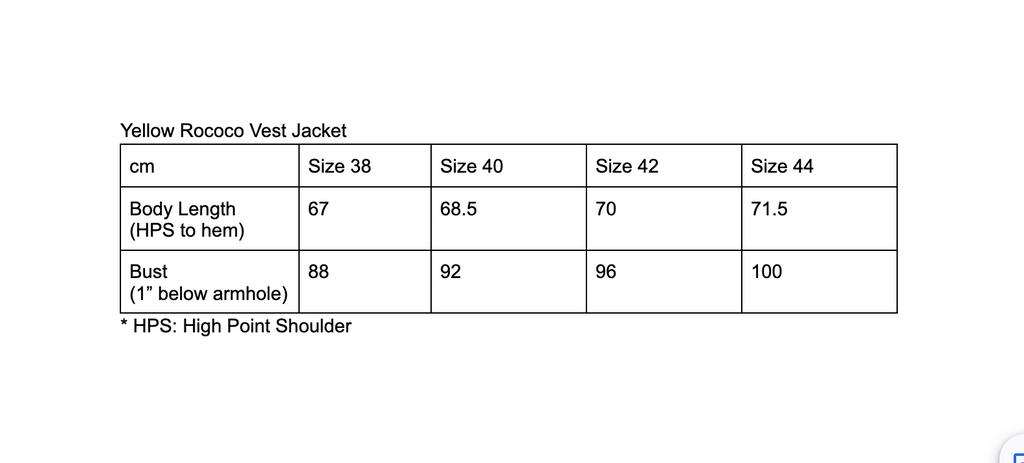 Yellow Rococo Vest Jacket