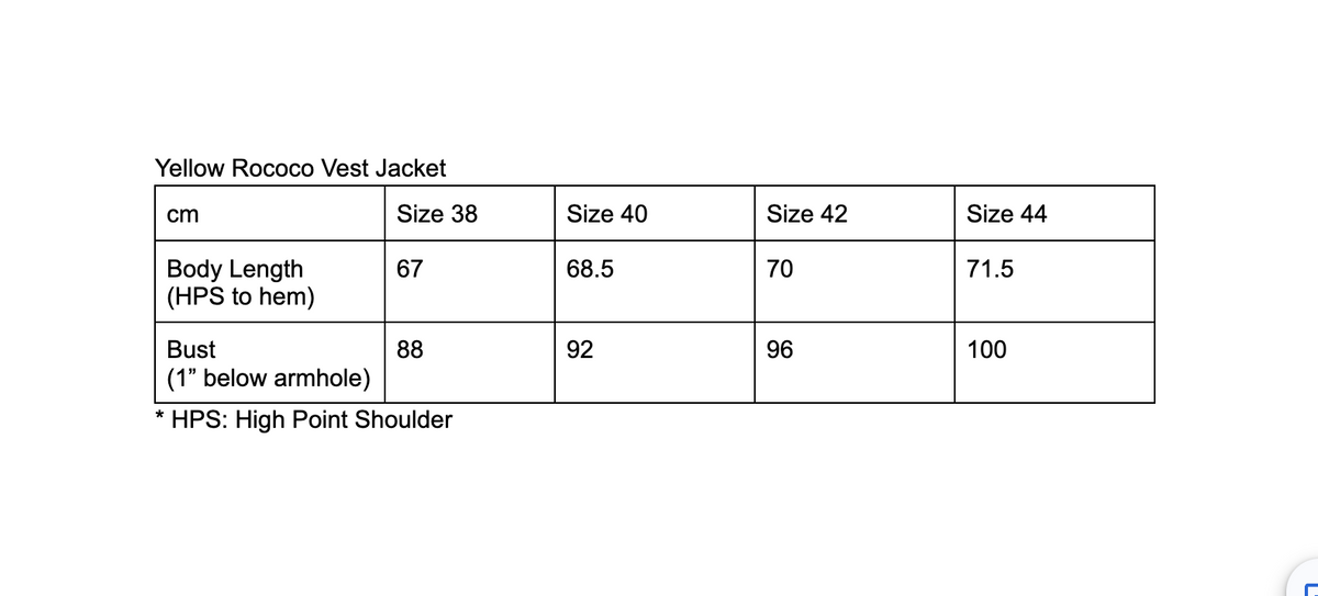 Yellow Rococo Vest Jacket