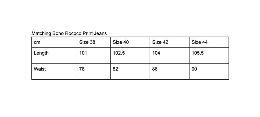 Matching Boho Rococo Print Jeans