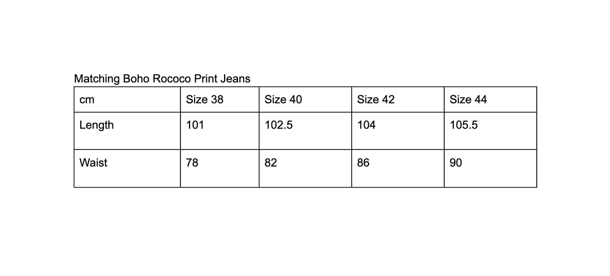 Matching Boho Rococo Print Jeans