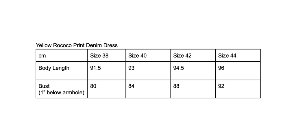 Yellow Rococo Print Denim Dress