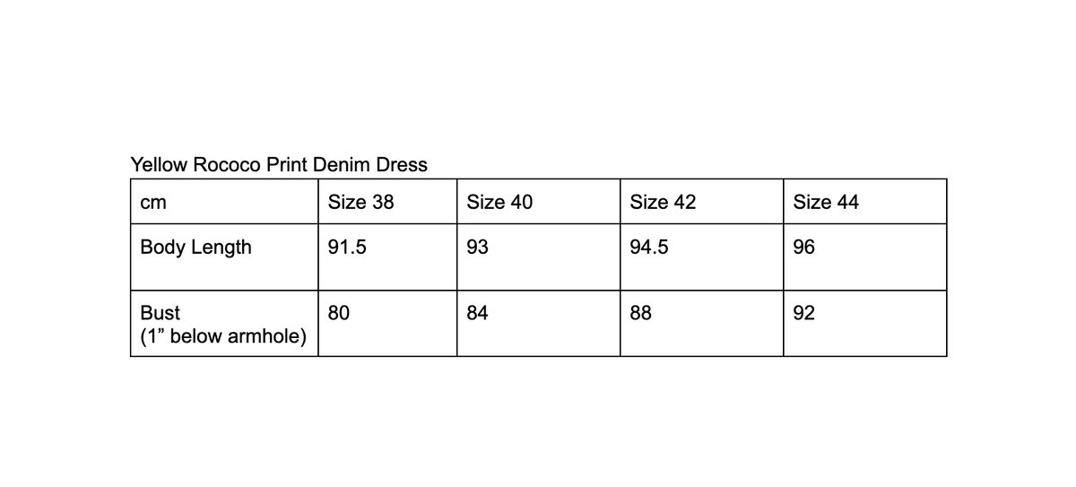 Yellow Rococo Print Denim Dress