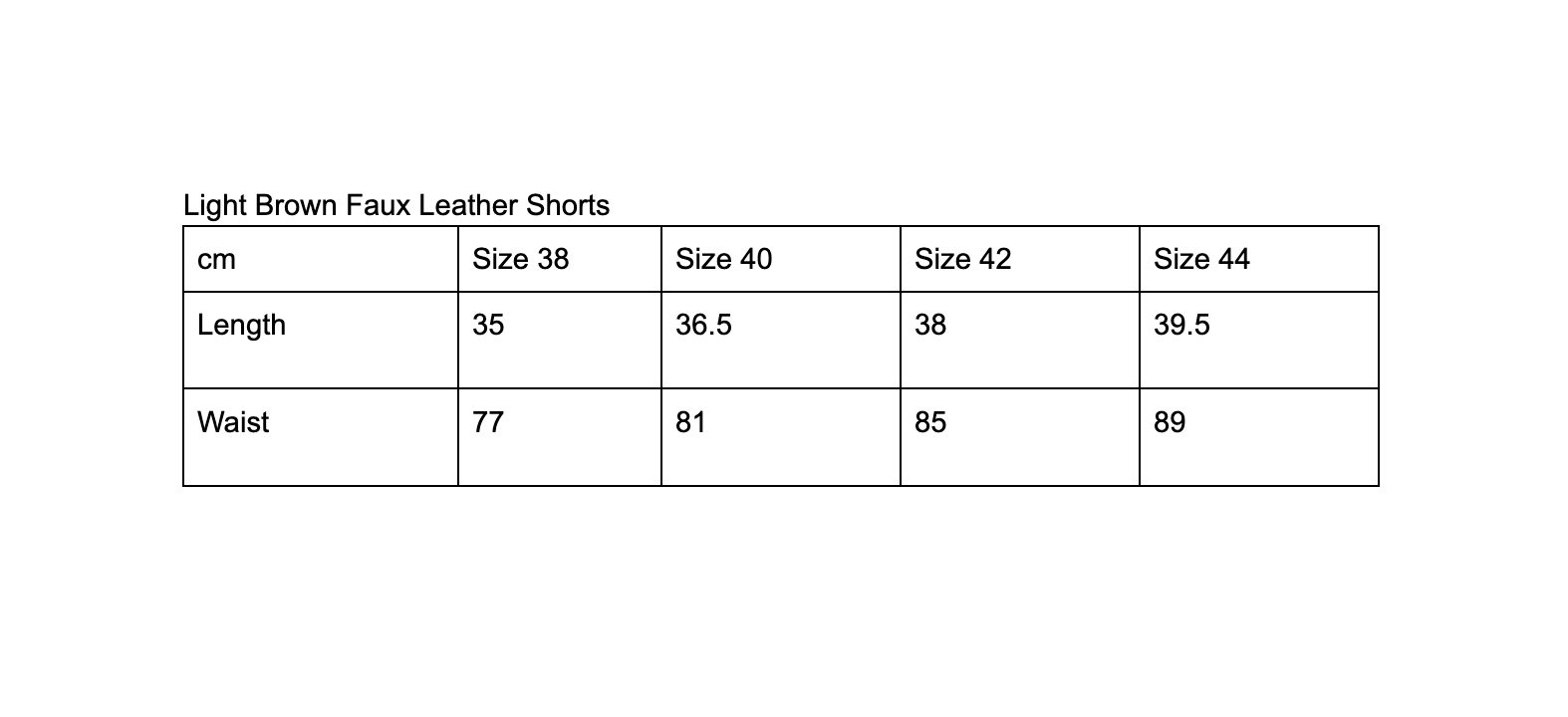 Light Brown Faux Leather Shorts