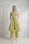 Yellow Rococo Print Denim Dress